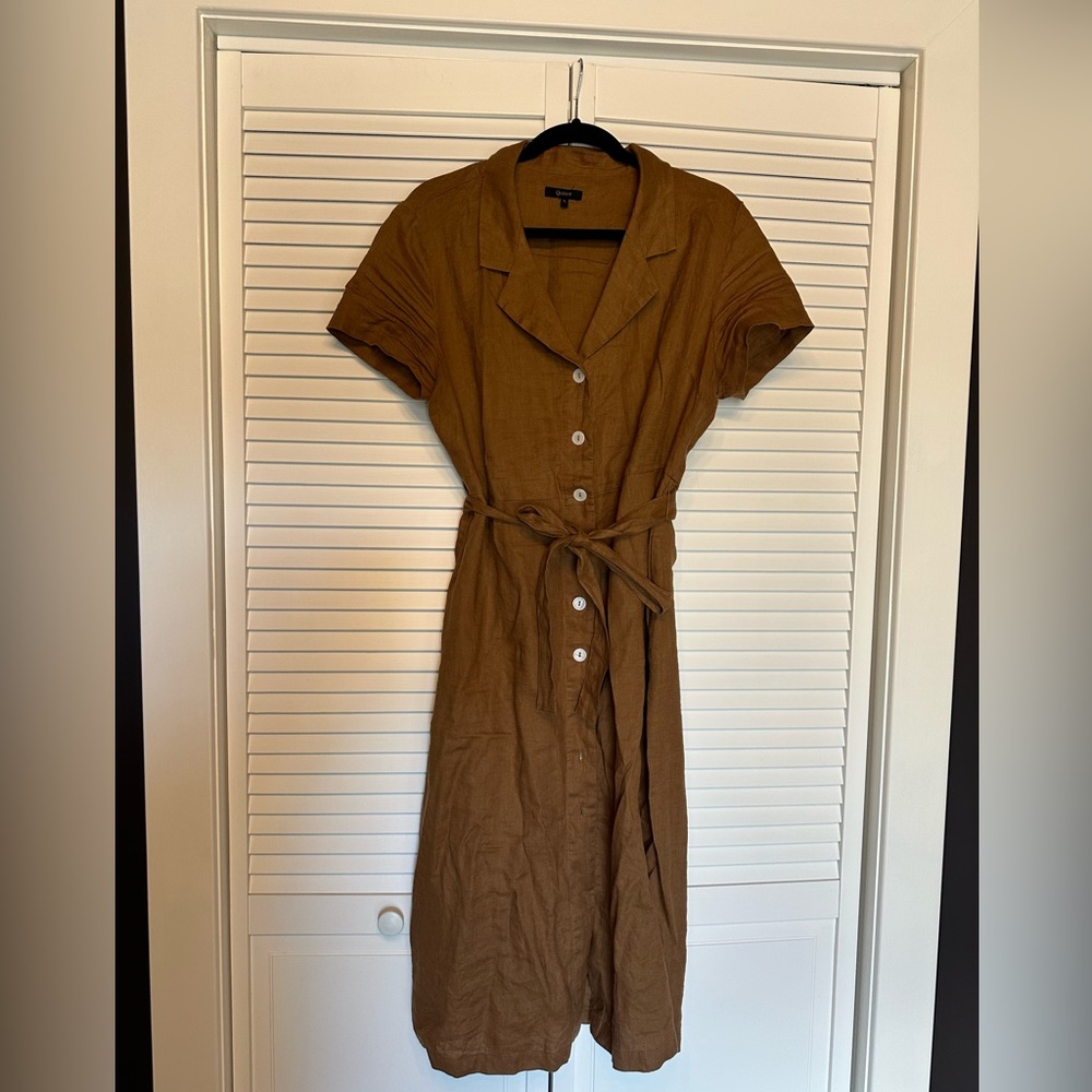 Quince button front linen dress